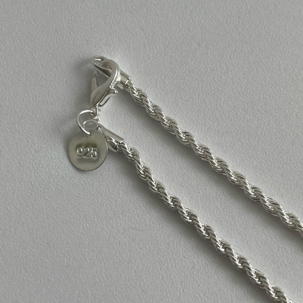 - 925 Sterling Silver Rope Chain - Picture 4 of 10